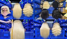 Wendyhair 613 Blonde pleine dentelle perruques brésilienne 100 cheveux humains célébrité perruques délié naturel lisse bébé cheveux fin saine bonne Fe3010217