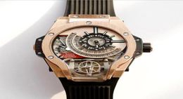 Wenfucheng Trendy Mens Watches Personnalized Tritium Men039S Grand cadran Pin Roude boucle quartz montre la montre-bracelet Sapphire4005797