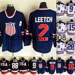 Weng 2010 Team USA Hockey vintage 88 Patrick Kane 15 Jamie Langenbrunner 16 Brett Hull 2 Brian Leetch 39 Ryan Miller Hockey Jerseys