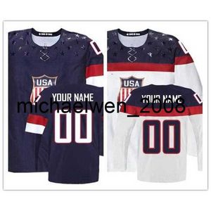 Weng 2016 2014 USA Jersey stiksels Sochi Amerikaans ijshockey Jersey Team USA Jersey Elke naam aanpassen