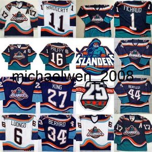 Weng Custom New York 16 Ziggy Palffy 11 Darius Kasparaitis 15 Bryan Smolinski 6 Chris Luongo 32 Andersson Toews 1997-98 Maillots de hockey