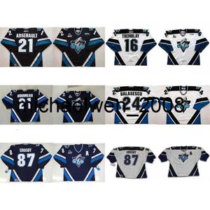 Weng Personaliseren Heren Dames Kinderen QMJHL Rimouski Oceanic 21 Boudreau 21 Benoit Arsenault 87 Sidney Crosby 16 Tremblay Hockey Jerseys Goalit Cut