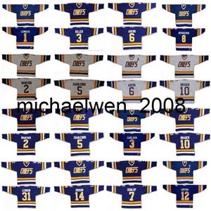 Weng Hanson Brothers Charlestown Jerseys 1 Denis Lemiux 2 Wanchuk 3 Killer 5 Charlebois 6 Ahern 7 Dunlop 8 Bergeron 10 Braden 14 Drouin