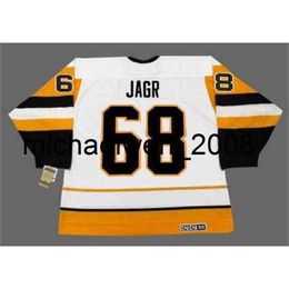 Weng JAROMIR JAGR 1992 CCM maillot de hockey à domicile Vintage tout cousu de qualité supérieure n'importe quel nom n'importe quel numéro n'importe quelle taille coupe de gardien de but