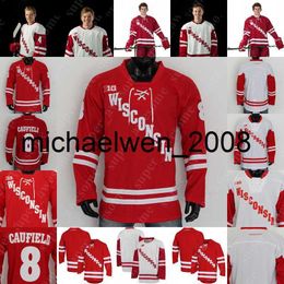 Weng Wisconsin Badgers Hockey Jersey Cole Caufield Robbie Beydoun Linus Weissbach Dylan Holloway Ty Pelton-Byce Roman Ahcan Cameron Ty Ember