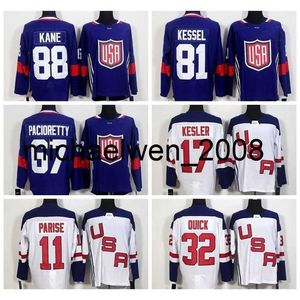 Weng World Cup 2017team USA Hockey Jerseys US 11zach Parise 88Patrick Kane 81Phil Kessel 32jonathan Quick 67max Pacioretty 17ryan Kesler