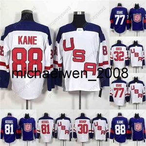 Weng World Cup Blank Team USA Hockeyshirts 32 Jonathan Quick 67 Max Pacioretty 77 TJ Oshie 81 Phil Kessel 88 Patrick Kane Hockeyshirt