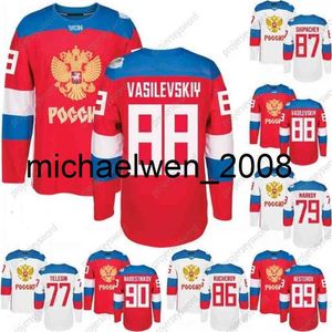 Weng World Cup Team Russie Hockey Maillots WCH 90 Namestnikov 89 Nesterov 88 Vasilevkskiy 87 Shipachev 86 Kucherov 79 Markov 77 Telegin
