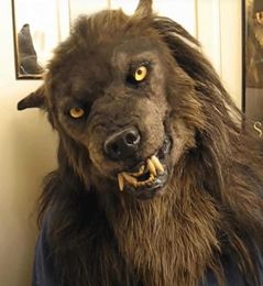 Werewolf Cosplay Hoofdkleding Kostuummasker Simulatie Wolf Mask voor volwassenenschilden Halloween Party Cospal Wolf Volledig gezicht cover X08031753288
