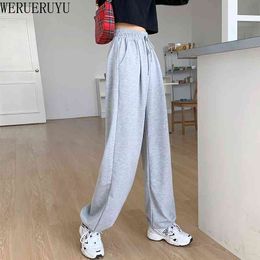 WERUERUYU, pantalones informales para mujer, moda de primavera y verano, pies holgados de haz harén, deportes salvajes, delgados de nueve puntos 210608