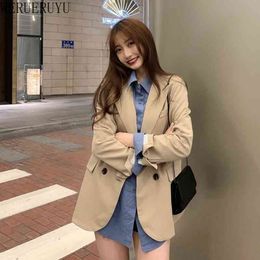 WERUERUYU femmes automne manteau Blazer coréen décontracté lâche petit ami Style Chic costume conceptions femme costume veste mode 210608