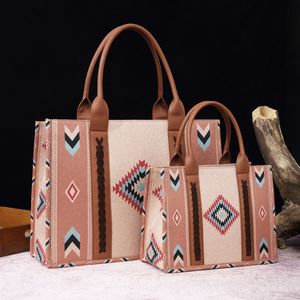 West Aztec Tote Bag Sacs à main occidentaux pour femmes épaule Boho Aztec sacs à main style bohème sac à bandoulière broderie monogramme sangle de guitare sacs à main