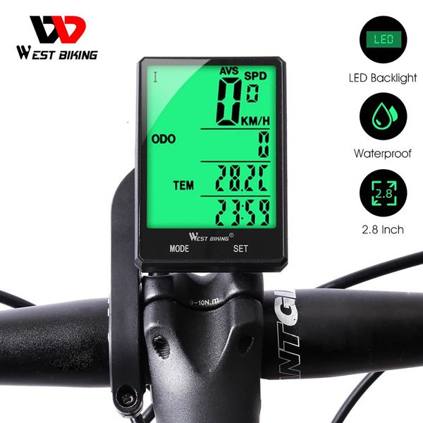 WEST BIKING 2.8 grand écran ordinateur de vélo sans fil filaire ordinateur de vélo étanche compteur de vitesse odomètre chronomètre de cyclisme 240106