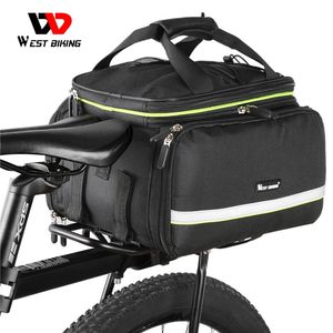 West Biking 3 in 1 waterdichte fiets trunk tas MTB Road Bicycle Bag grote capaciteit reisbagage zadelstoel pakketten 240418