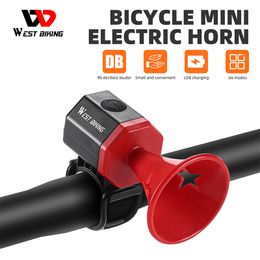 West Bicky Bicycle Bell 90dB vélo électronique Horn Loud Sécurité Cycling Electric Vie Life étanche Bicycle de vélo AVERTISSE