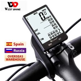 WEST BIKING Compteur de vélo numérique sans fil filaire étanche, compteur de vitesse, odomètre avec rétro-éclairage, chronomètre de vélo 240307