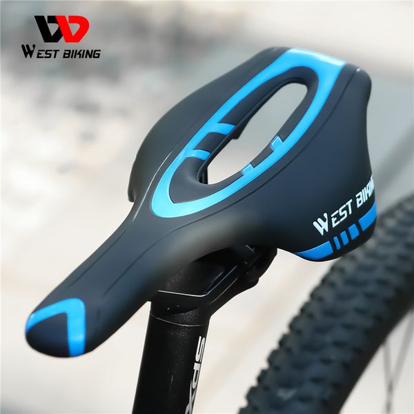 West Biking Bicycle Saddle étanche confortable PU Cuir Pu Racing Seat Hollow Bmx Road Mtb Tocoproof Bike Cushion