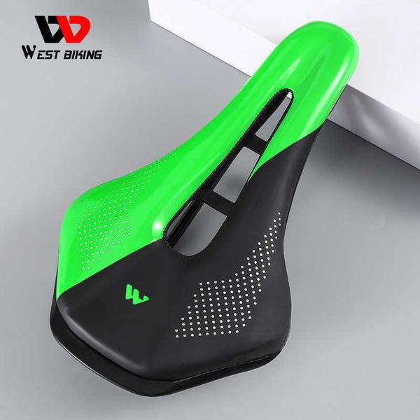 West Biking Bicycle Seat Road Coussin de vélo de montagne pour hommes Femmes Pu Le cuir amortisseur Racing Mtb Cycling selles 0130