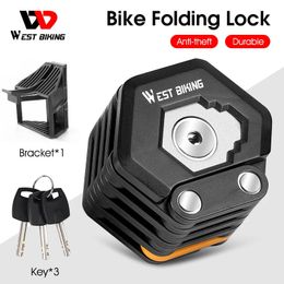 West Bike Bike Alloy Steel Chain Lock Strong Security Antitheft Mount Bracket Hamburglock Accessoires Pliage 240401