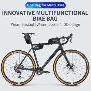 Bague de bicicleta de ciclismo oeste bolso impermeable al marco delantero multifuncional MTB Bag Bicle Bag Reflective Pannier Accesorios de ciclismo