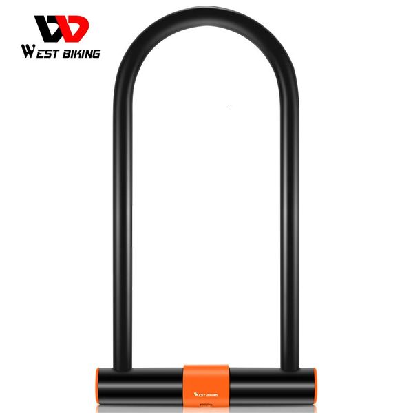 West Biking Carbon Steel Bike U Lock Antift Secure Secure Mtb Road Bicycle Lock Motorcycle Scooter Scooter Accessoires 240418