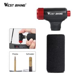 West Biking CO2 Mini Pump Bicycle Fast Air Air Pump Pumpe portable Pumpe à main Schrader PRESTA ADAPTER DE VALVE CYCLAGE POMME DE BILLE MTB