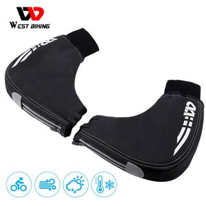 West Biking Cycling Standhoedhandschoenen Bike Bar End Gloves Reflecterende denim unisex Winter MTB Mountain Warm Bar Mitt