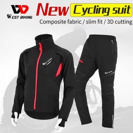 West Fietsen Fietsen Set Winter Mtb Racefiets Temperatuur Winddicht Mannen Jas Fleece Ropa Ciclismo Jersey 240311