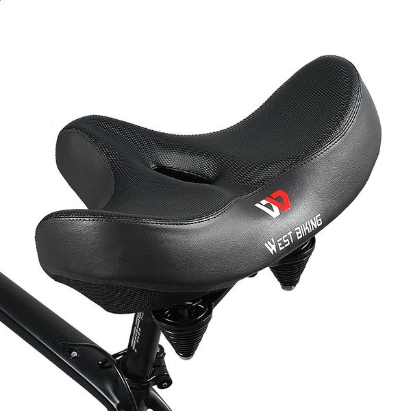 WEST BIKING – selle de vélo ergonomique et souple, coussin large et épais, pour vtt, vélo de route, siège de cyclisme confortable et respirant, 240131