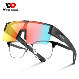 WEST BIKING – lunettes de soleil polarisées pour hommes et femmes, verres de cyclisme pochromiques, adaptés à la myopie, à la conduite, lunettes de pêche 240111