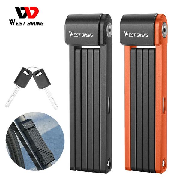 West Biking Foldable Bicycle Lock Antift Volt Mtb Road Cycling High Security Bike Chain pour moto scooter ebike 240401