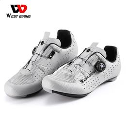 WEST BIKING MTB Cleat Schoenen Racefiets SPD Sneaker Schoenen Racing Triathlon Zelfsluitende Antislip Clip Fietsschoenen Maat 39-44 240312