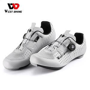 WEST BIKING VTT Chaussures à crampons Vélo de route SPD Sneaker Chaussures de course Triathlon Autobloquant Clip antidérapant Chaussures de cyclisme Taille 39-44 240312