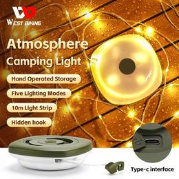 WEST BIKING Draagbare campingverlichting USB oplaadbare lampen Buiten waterdichte noodzaklamp Tentbenodigdheden 240220