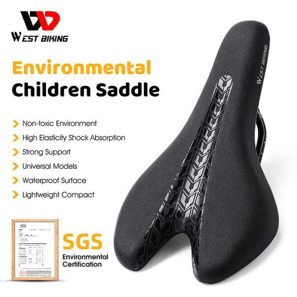 WEST BIKING SGS enfants selle de vélo enfant Absorption des chocs selles de cyclisme siège de vélo souple ultraléger vtt tapis d'équitation sur route 0130