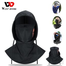 WEST BIKING Été Plein Visage Protection UV Moto Cyclisme Cagoule En Soie Glacée Masque Randonnée Chapeau De Pêche Refroidissement Sport Gear 240111