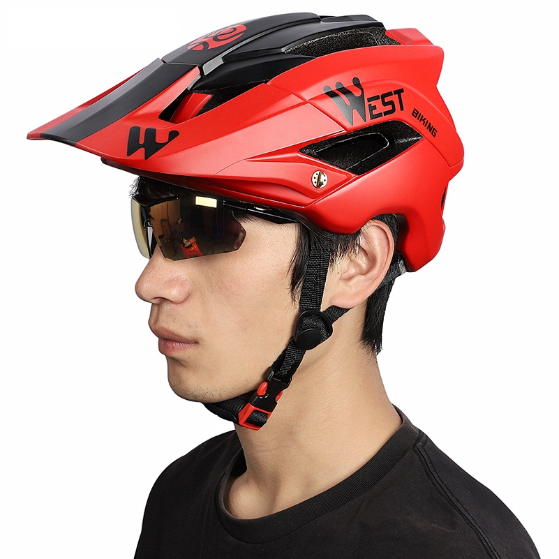 West Biking Ultralight Bicycle Helmet 56-62cm Ademend Integraal gemalen fietsraceshelm MTB Road Cycling Safety Helmet