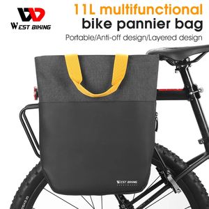 Panier à vélo imperméable à vélo ouest 11L Sac de siège arrière portable sac à main