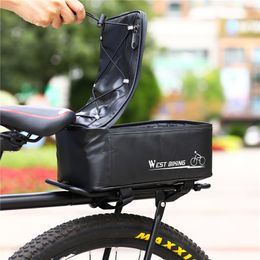 West -fietsen Waterdichte fietsen Trunk Bag 4L Reflective Cycling Saddle Seat Panners Rack MTB Road Bike Travel Bagage Carrier
