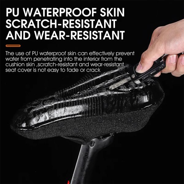 Ciclismo West Ciclismo impermeable Bicicleta de gel suave Tapa de la silla de monada Comodidad Memoria espuma sin deslizamiento PU Resistente PU Cuero para bicicleta de bicicleta de bicicleta