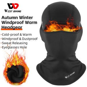 West Biking Winddichte Warm Balaclava Hoofd Dood Dood Dood Easte Fleece Ademe Warm Training Outdoor Sports Cycling Mask 231220