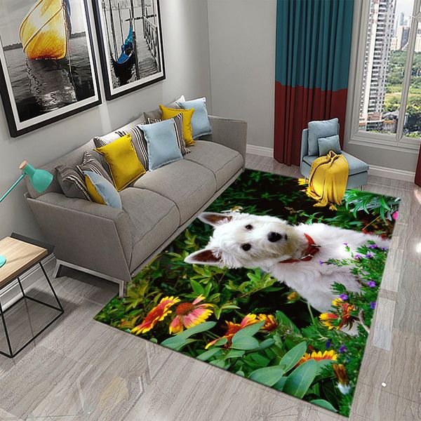 West Highland White Terrier Dog Carpet Mignon chiot animal Animal salle de bain cuisine chambre à coucher antidérapant tapis de tapis