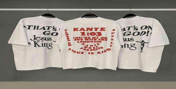 West Hot CPFM Jesus Is King Álbum Limited Street High Collar Camise Camiseta corta LBWU6168760