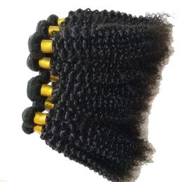 Ouest populaire vague bouclée africaine 10 pcs/lot 1 kg gros vierge cheveux humains vague profonde simple trame