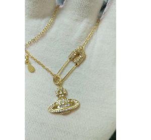 West Queen – collier en argent sterling S925, broche Saturn, collier coréen pour femme, chaîne en os de serpent, chaîne croisée 202