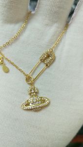 West Queen – collier en argent sterling S925, broche Saturn, collier coréen pour femme, chaîne en os de serpent, chaîne croisée, 20266