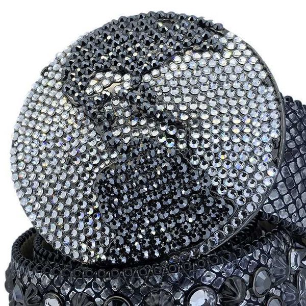 Western Bb Simon Ceinture de Ciel Sombre avec Strass Bling pour Hommes Femmes Designer Ceintures de Mode 8704