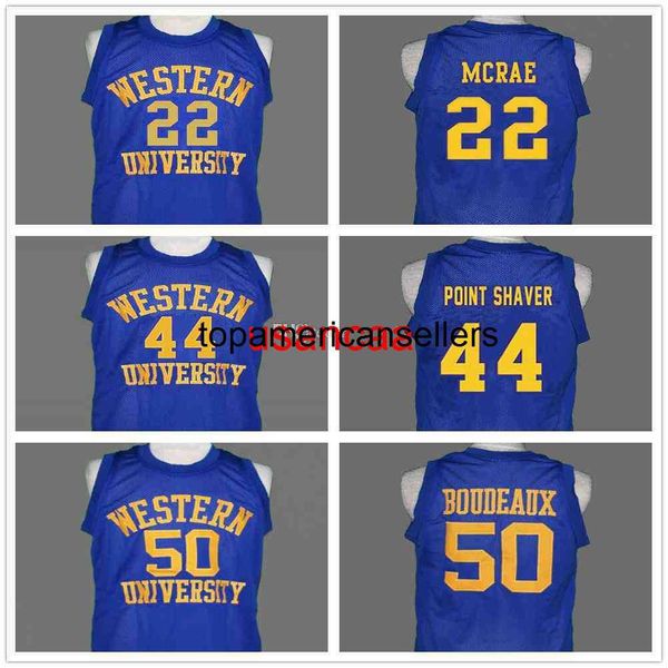 Western Blue Chips Movie Basketball Jersey 50 Shaq Neon Boudeaux 44 Tony The Point Shaver 22 Anfernee Hardaway Butch Mcrae