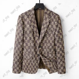 Ropa occidental para hombre Blazers diseñador otoño prendas de vestir de lujo abrigo slim fit rejilla a rayas a cuadros geometría patchwork abrigos traje de vestir masculino