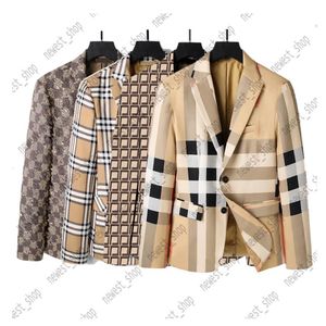 Vêtements occidentaux hommes Blazers designer automne luxe manteau de vêtements d'extérieur slim fit grille rayée géométrie à carreaux patchwork manteaux robe masculine 251i